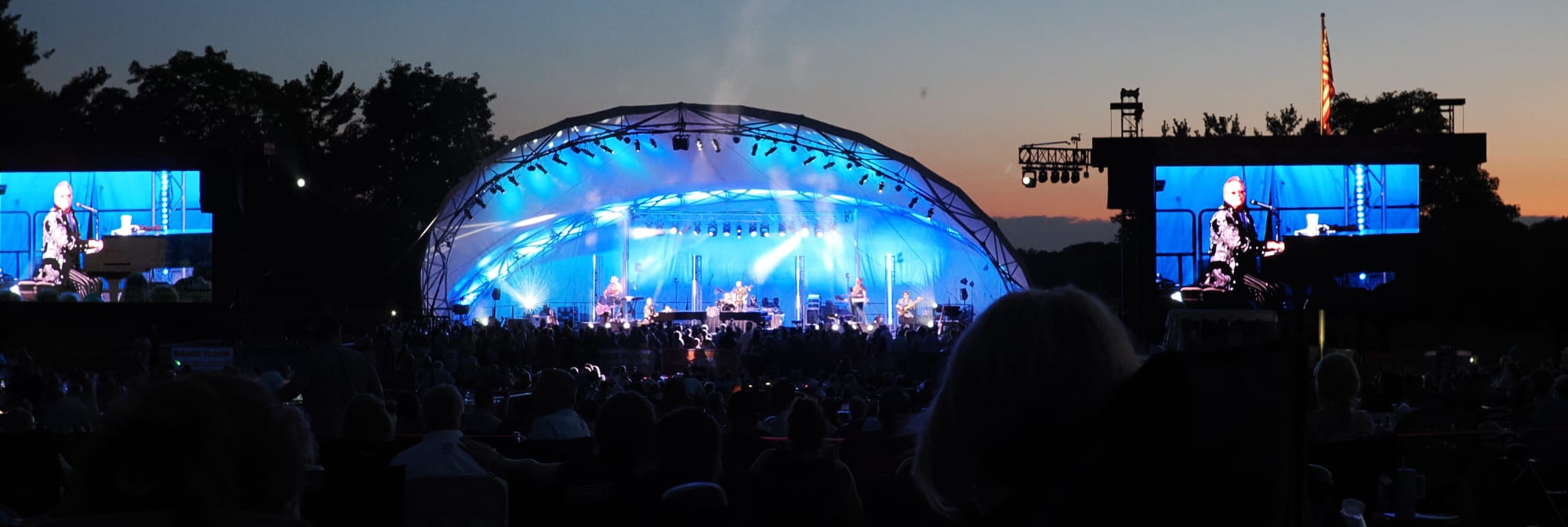 outdoor concert venue at sunset Manhattan