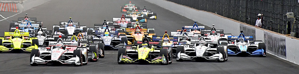 indy cars racing to through the start line Manhattan